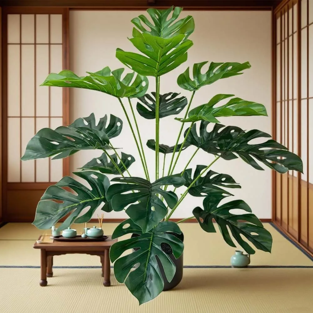 Bonsai Garden For Desk - リアルな人工亀の葉の盆栽、フェイク植物、家庭、オフィス、デスク、庭の装飾用、リアルなシミュレーション亀