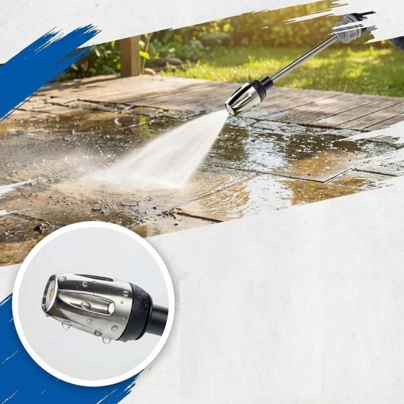 Gardena Hose Comfort - M76E 強力な高圧洗浄機アタッチメントは、快適なグリップと軽量設計で庭のホースの屋外清掃に適しています