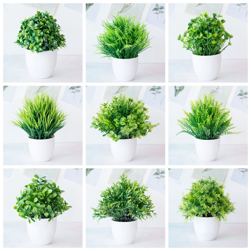 1個入り グリーン人工植物 プラスチック盆栽 クラフト ホー - Bonsai Garden For Desk のレビューと価格