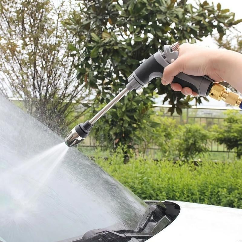 長いハンドルとスプレーノズルを備えた家庭用の強力な洗浄水鉄砲 - Gardena Hose Comfort のレビューと価格