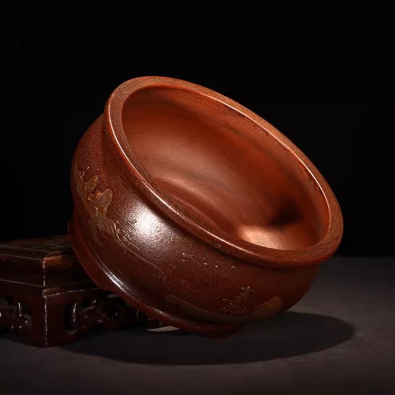 丸い円の盆栽花瓶、紫の砂、中国の手作りの絵、机のテーブル、庭 - Bonsai Garden For Desk のレビューと価格